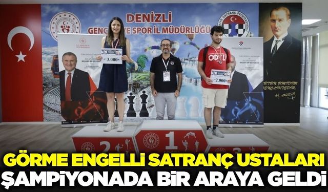 Görme engelli satranç ustaları Denizli'de bir araya geldi