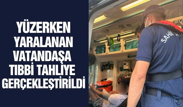Göbün Koyu'nda yaralanan vatandaşa Sahil Güvenlik yetişti