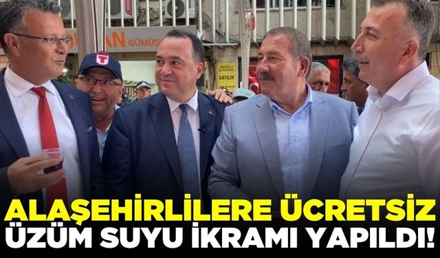 Alaşehir'de 2 ton üzüm suyu dağıtıldı!