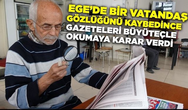 Egeli adam gözlüğü kaybedince ilginç bir yönteme başvurdu!