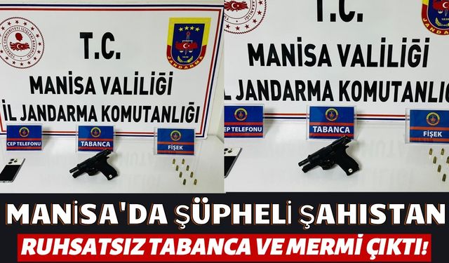 Salihli'de şüpheli şahıstan ruhsatsız tabanca çıktı!