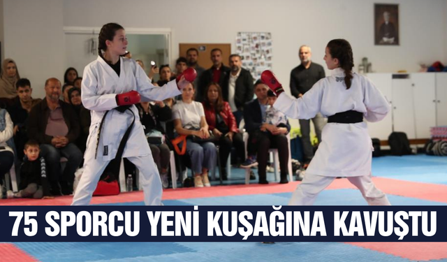 Aliağa’da kuşak heyecanı! 75 sporcu terfi aldı