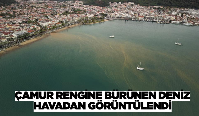 Marmaris'te yağmur suları deniz döküldü