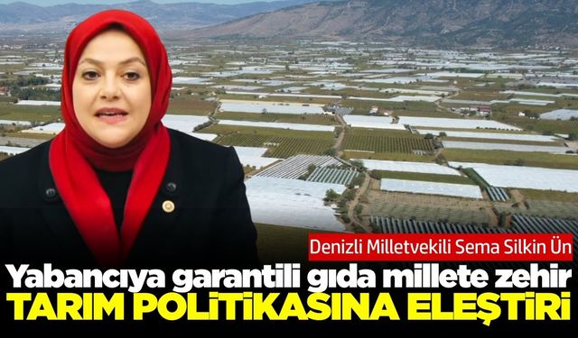 Sema Silkin Ün: 'Yabancıya güvenli gıda, millete zehirli gıda politikası uygulanıyor'