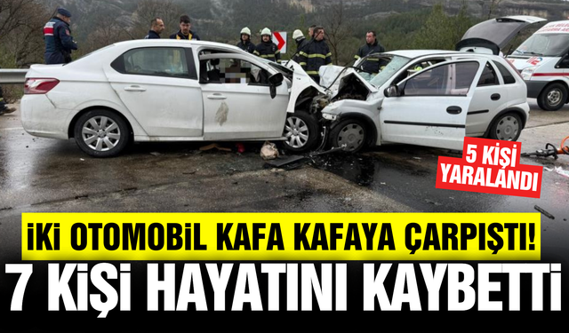Antalya-Isparta kara yolunda iki otomobil çarpıştı: 7 ölü, 5 yaralı