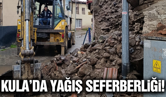 Kula’da sağanak mesaisi: Ekipler gece boyu teyakkuzdaydı!