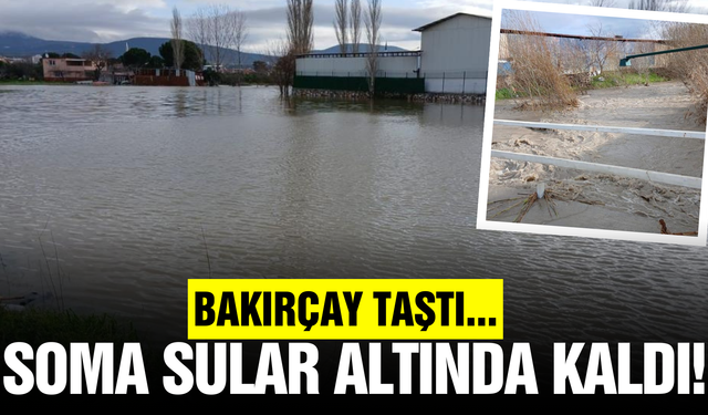 Sağanak Soma'yı vurdu: Sokaklar sular altında kaldı!