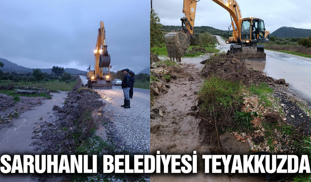 Saruhanlı Belediyesi'nden yağış mesaisi!