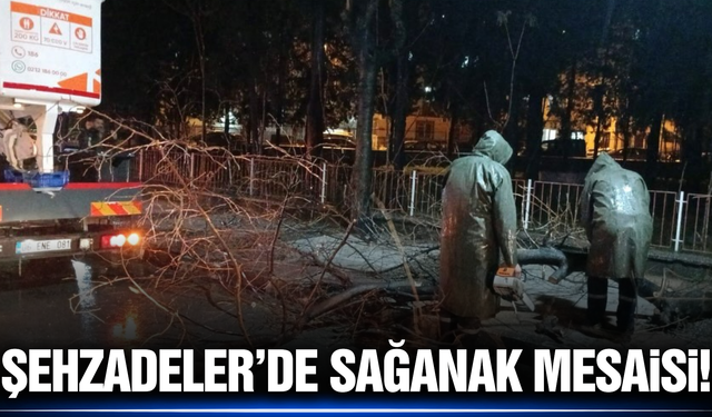 Şehzadeler Belediyesi şiddetli yağışa karşı seferber oldu