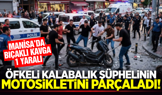 Manisa’da Bıçaklı Kavga: Öfkeli Kalabalık Şüphelinin Motosikletini Parçaladı