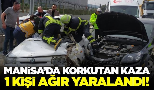 Manisa'da otomobil ile kamyonet çarpıştı: 1 ağır yaralı