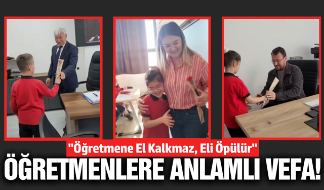 Sarıgöl'de minik öğrencilerden öğretmenlerine duygulandıran vefa!
