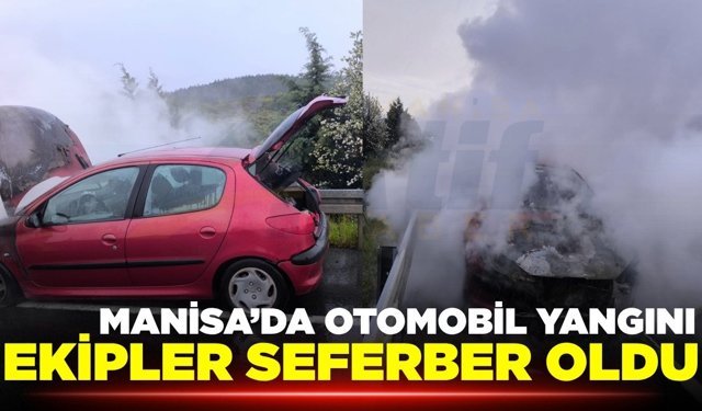 Kırkağaç’ta otomobil alev alev yandı!