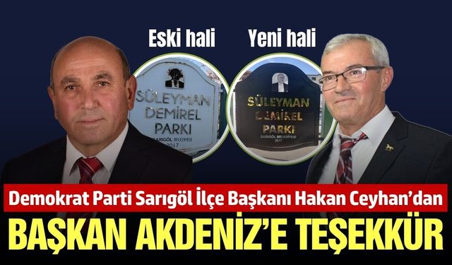 Sarıgöl'de tahrip edilen Süleyman Demirel resmi yenilendi