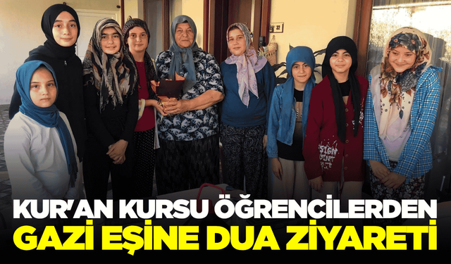Sarıgöl'de Kur'an Kursu Öğrencilerinden Kıbrıs Gazisinin Eşine Anlamlı Vefa Ziyareti