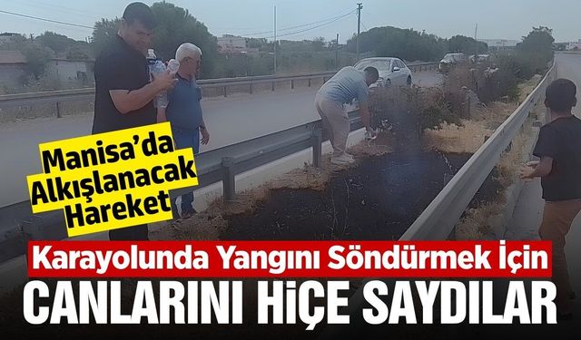 Manisa'da araçtan atılan izmarit az kalsın büyük bir yangına neden oluyordu