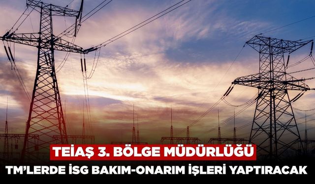 TEİAŞ, Manisa ve İzmir’de Bakım-Onarım Çalışması Yaptıracak