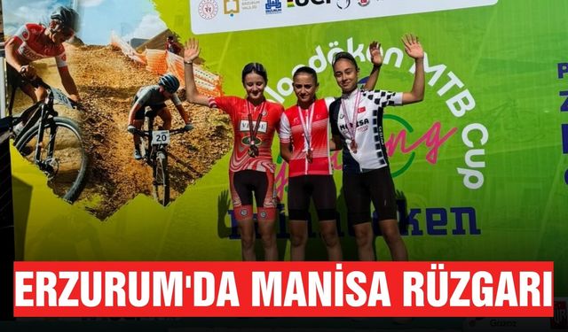 Manisalı pedalcılar Erzurum’da madalyaları topladı