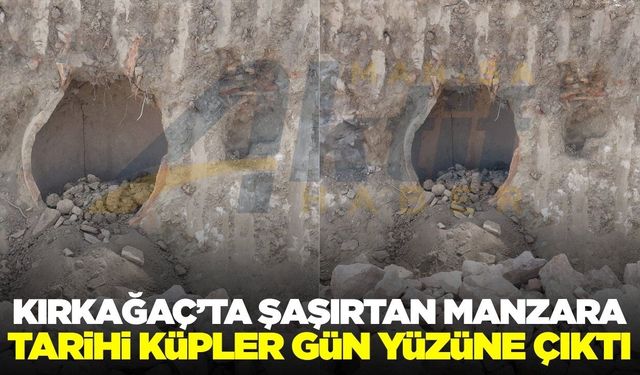 Kırkağaç'ta yol çalışmaları sırasında tarihi küpler gün yüzüne çıktı