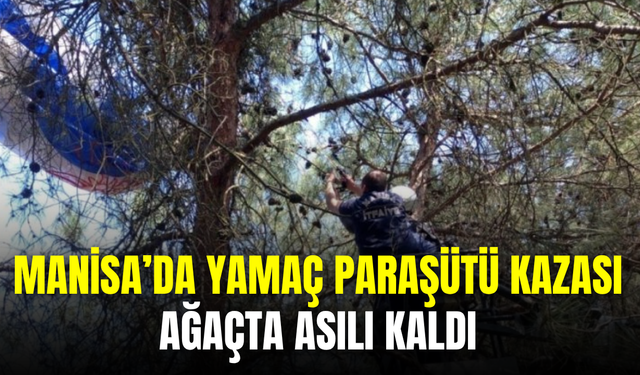 Manisa’da yamaç paraşütü kazası: Ağaçta asılı kalan paraşütçü kurtarıldı