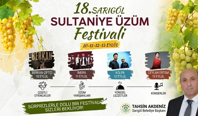 Sarıgöl Belediyesi 18. Sultaniye Üzüm Festivali Daveti
