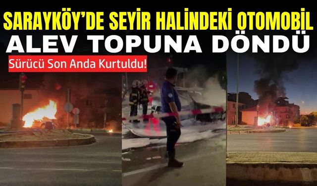Ege'de seyir halindeki otomobil alev topuna döndü