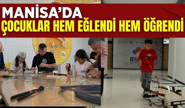 Manisa'da çocuklar nostaljik tel araba yapımını öğrendi