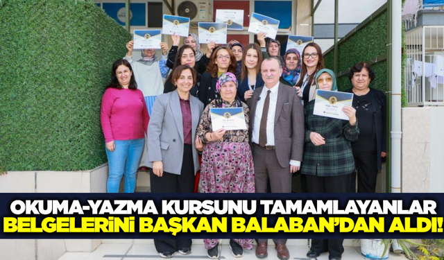 Yunusemre'de okuma yazma kursunu tamamlayanlara belgeleri verildi