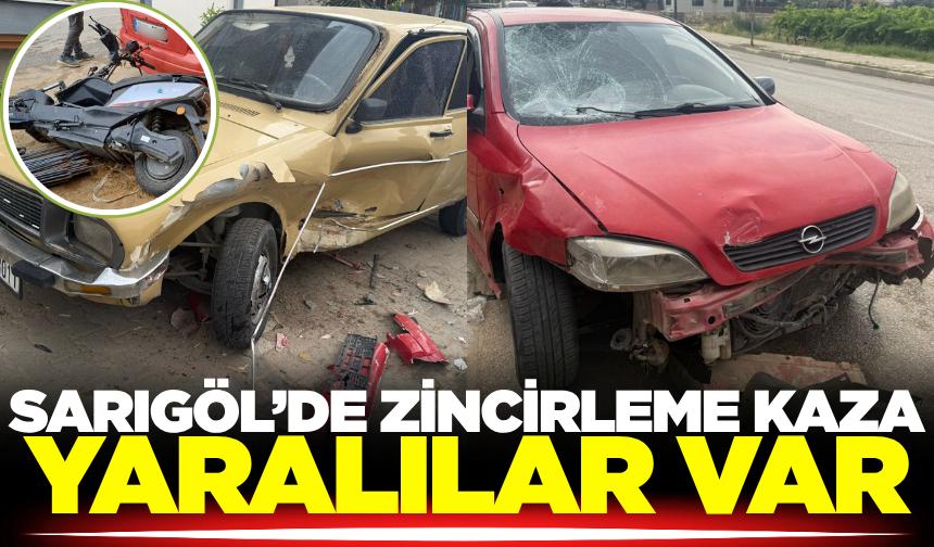 Sarıgöl'de zincirleme kaza! 16 yaşındaki iki genç kız yaralandı