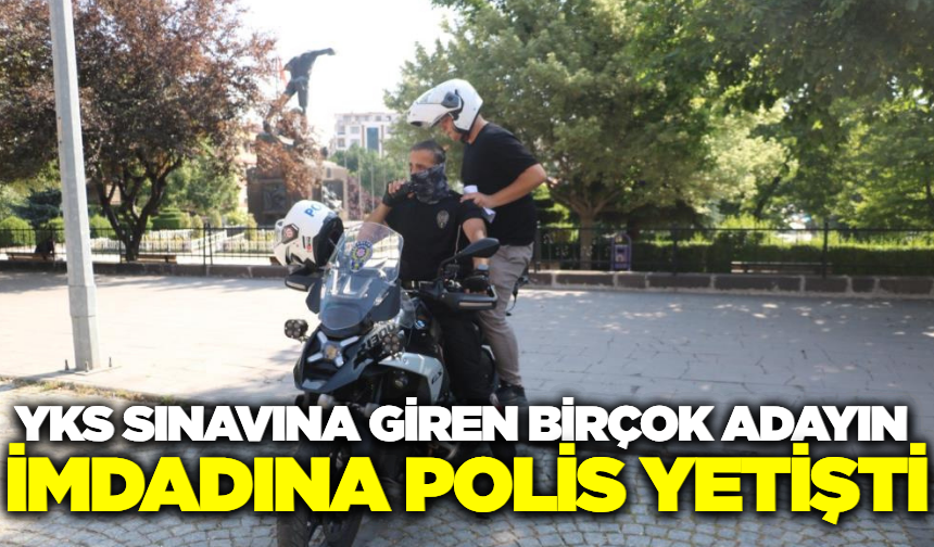 Afyonkarahisar polisi, öğrencileri sınava yetiştirdi