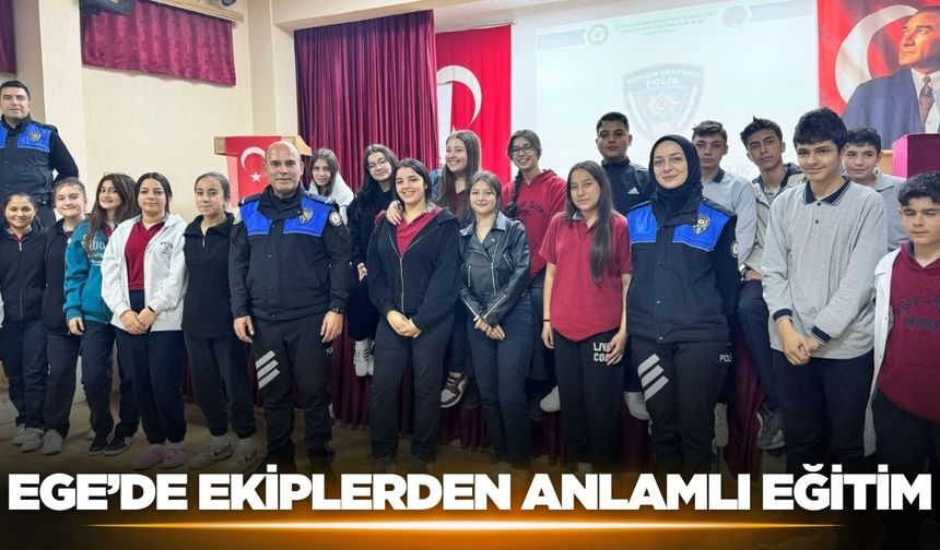 Ege'de polisten öğrencilere eğitim!