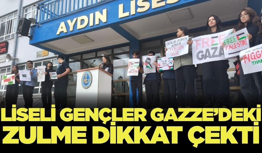 Ege'de lise öğrencileri Gazze’deki zulme dikkat çekti