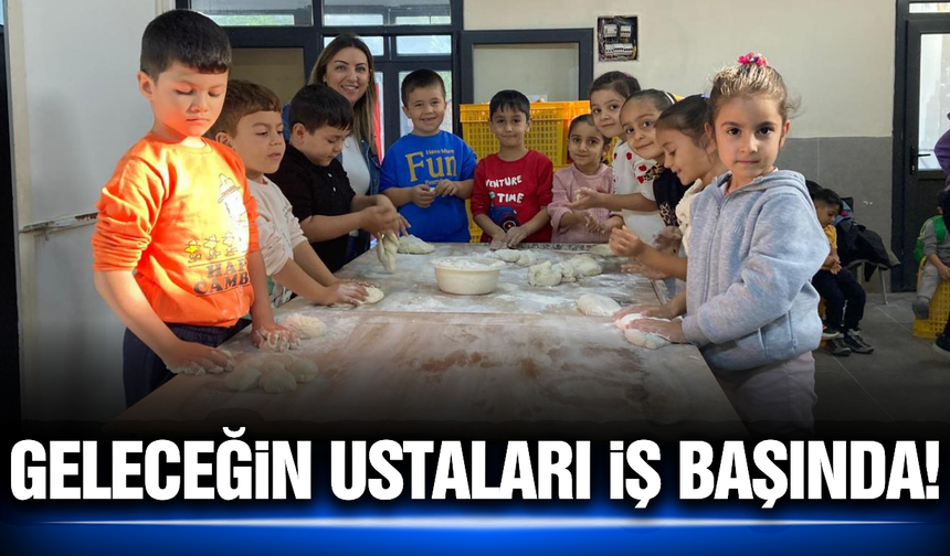 Manisa'da minik öğrenciler ekmek yapım sürecini öğrendi!