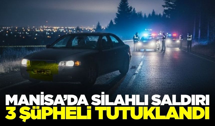 Manisa'da seyir halindeki otomobile silahlı saldırı: 3 şüpheli tutuklandı