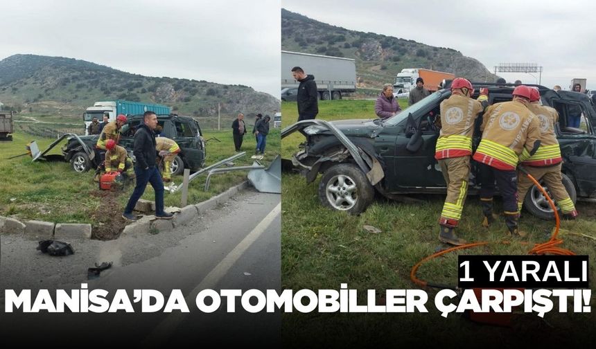 Manisa'da İki Otomobil Çarpıştı: 1 Yaralı