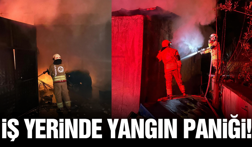 Manisa'da iş yeri yangını itfaiye ekiplerince söndürüldü