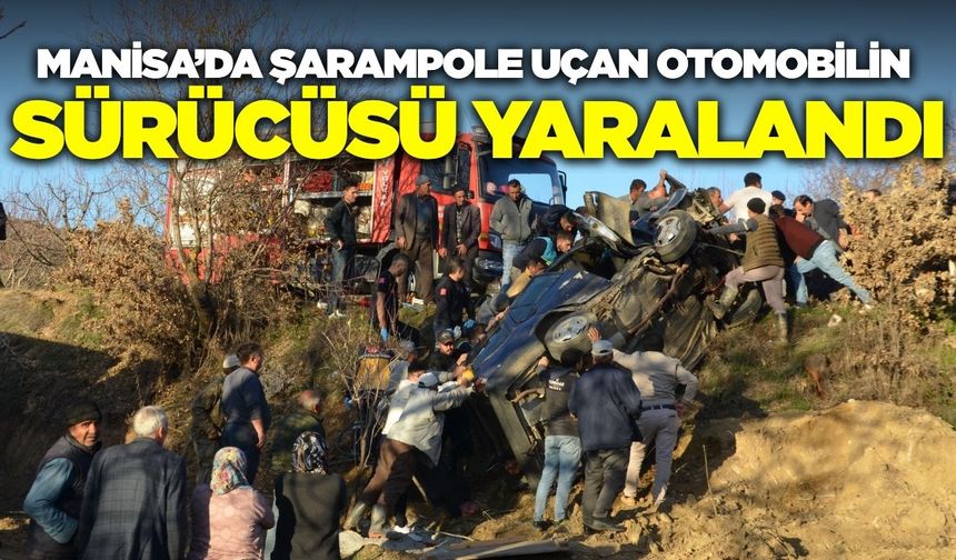 Manisa'da otomobil şarampole devrildi!