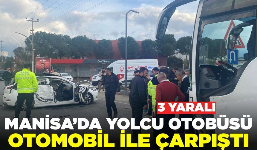 Turgutlu'da Yolcu Otobüsü ile Otomobil Çarpıştı: 2 Yaralı