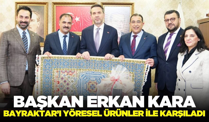Başkan Kara'dan Bayraktar'a yöresel hediye!