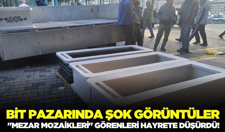 Bit Pazarında Şok Görüntüler: Tezgahtaki "Mezar Mozaikleri" Görenleri Hayrete Düşürdü!