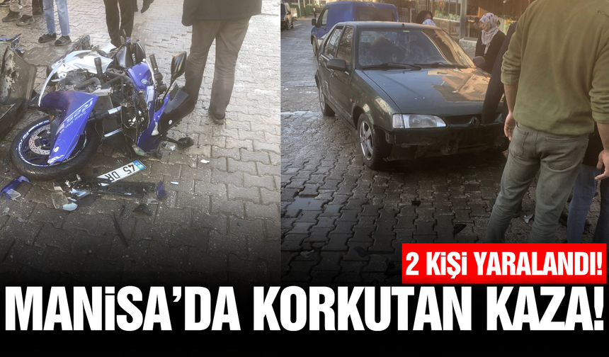 Manisa'da otomobil ile motosiklet çarpıştı: 2 yaralı