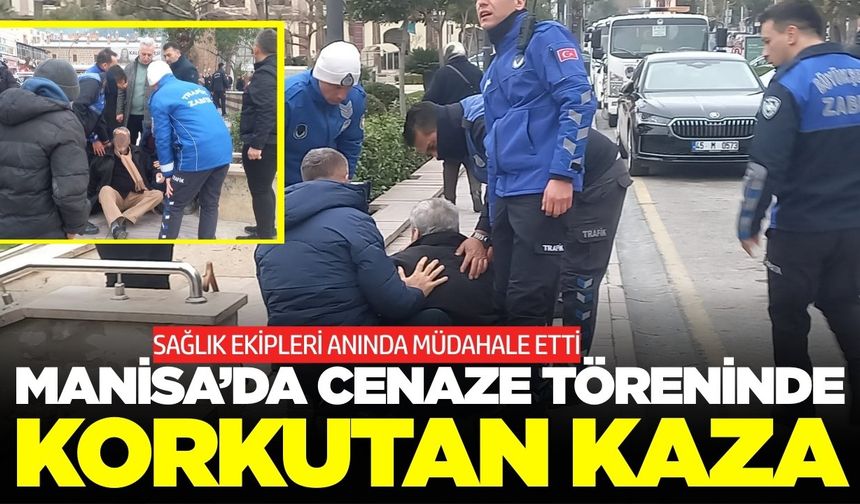Manisa’da Cenaze Töreninde Korkutan Kaza: Cami Önünde Düşen Vatandaş Hastaneye Kaldırıldı