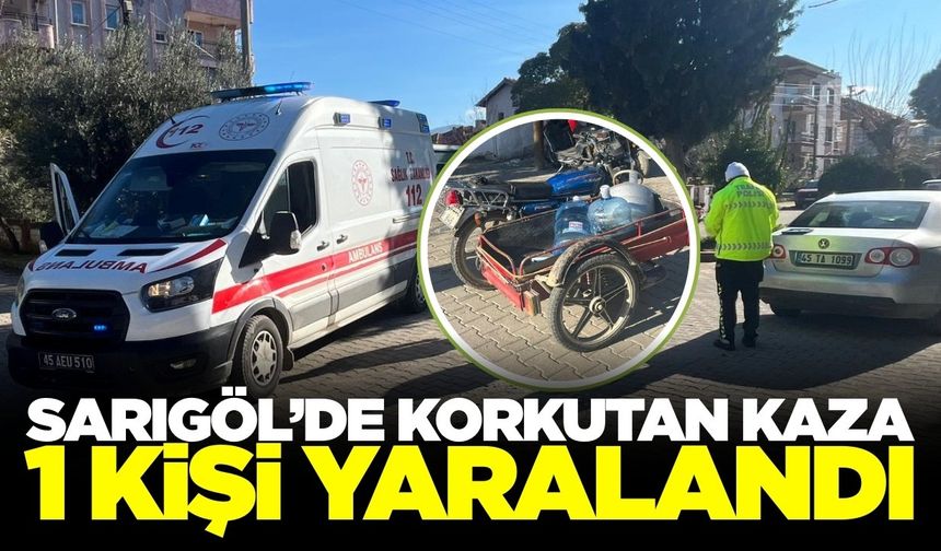 Sarıgöl'de otomobil ve motosiklet çarpıştı: 1 yaralı