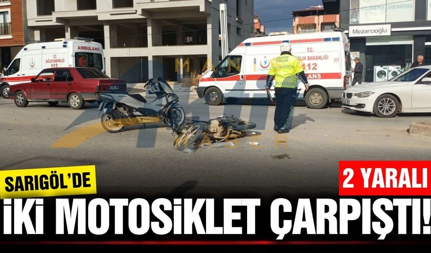 Sarıgöl'de iki motosiklet çarpıştı!