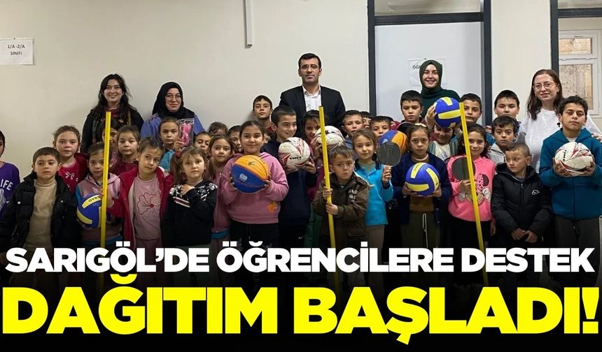 Sarıgöl'de okullara spor malzemesi desteği