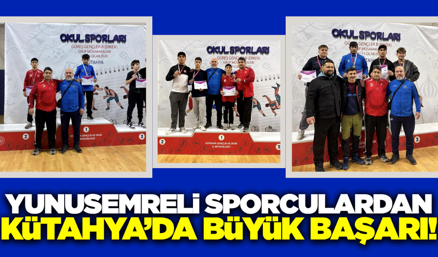 Yunusemre’nin genç güreşçileri Kütahya’dan madalyalarla döndü