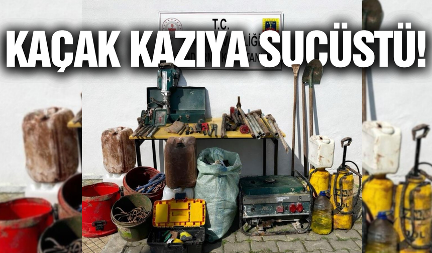 Manisa'da kaçak kazı yapan 2 kişiye suçüstü!