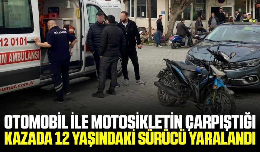 Turgutlu'da Otomobil ile Motosiklet Çarpıştı: 12 Yaşındaki Çocuk Yaralı