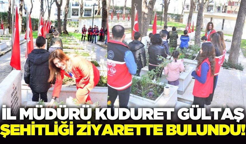 Manisa'da çocuklar şehitliği ziyaret etti