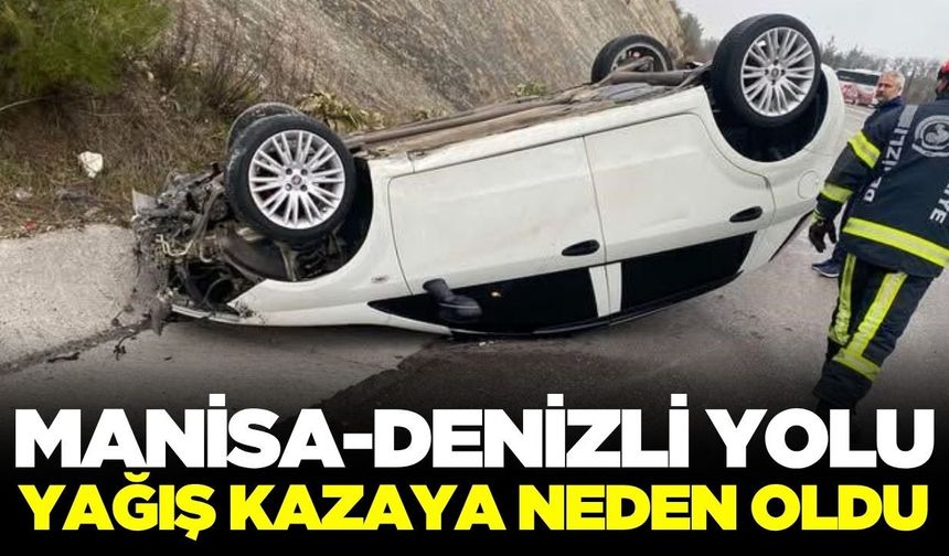 Sarıgöl-Buldan yolunda otomobil takla attı